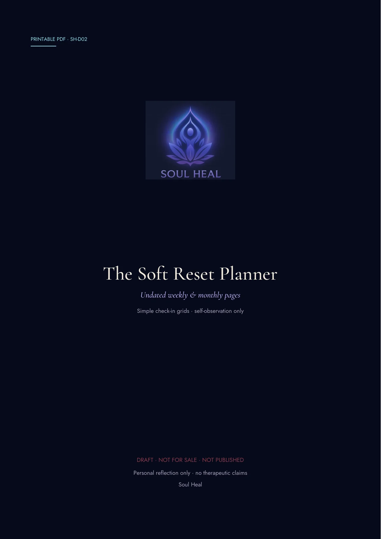 Cover preview for The Soft Reset Planner
